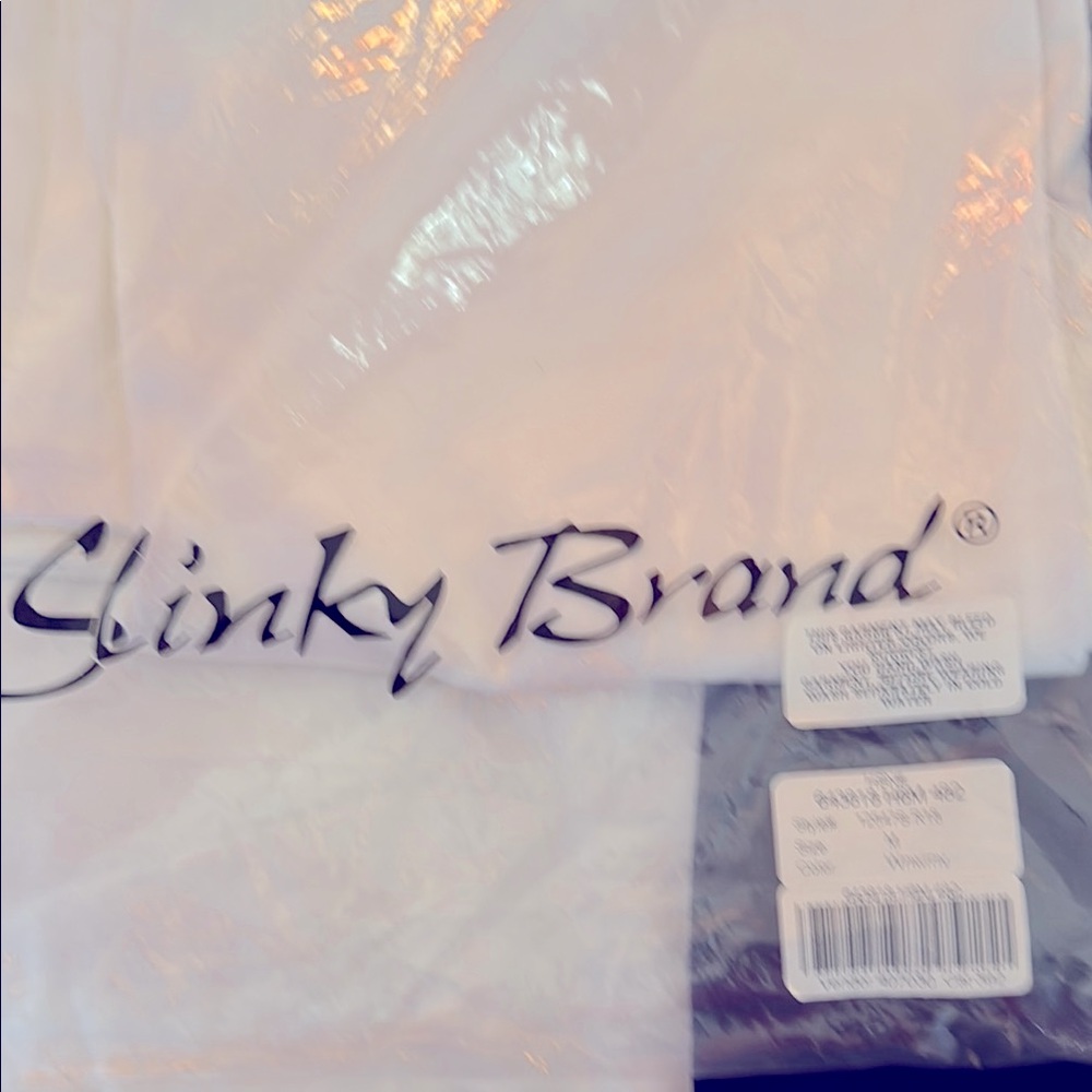 NWT 2 for 1 price. Slinky brand pullon Med. White&Navy pants slight flare ankle.
